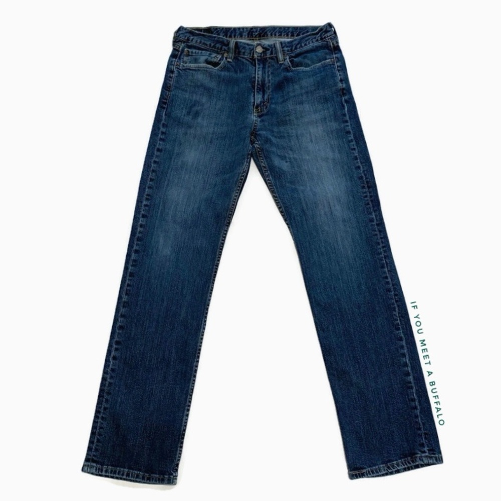 Levi’s 514 Men’s 32x32 Straight Fit Jeans Classic Medium Wash Distressed Stretch